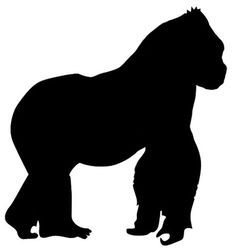 the silhouette of a gorilla is shown against a white background