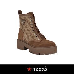 in stock Guess Boots, Boots Brown, Womens Ankle Boots, Lug Sole, Medium Brown, Brown Suede, Brown Boots, Combat Boots, Bootie Boots