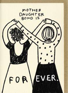 a drawing of two people holding hands with the words for ever written on them in black and white