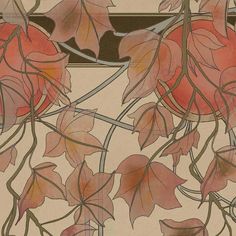 an artistic drawing of leaves and vines