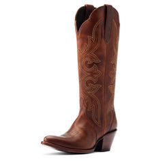 Fun and classy at the same time, Belinda has the ability to enhance any outfit and fit any occasion, whether it's an important meeting or a Vegas after-party. Bonus: A hidden stretch panel expands to fit any calf size. Belinda StretchFit Western Boot | Women's Belinda StretchFit Western Boots in Chic Brown, Size: 9 B / Medium by Ariat English Riding Boots, Ranch Boots, Hot Boots, Brown Fits, Western Boots Women, Veg Tan Leather, Western Boot, Waterproof Boots, Cowgirl Boots