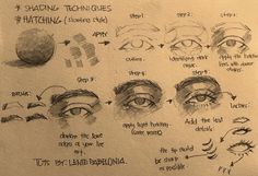 a drawing of different types of eyes and how to draw them with markers on paper