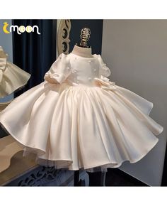 Get 10% off now! Buy high-end ballgown ruffled satin flower girl dress with pearls at cheap price online. Free stable shipping and pro custom service since 2009. Satin Princess Dress With Ruffles, Elegant Ruffled Pageant Dress For Prom Season, First Communion Ball Gown With Ruffles, Princess Style Satin First Communion Dress, Elegant Ruffled Pageant Dress For First Communion, Elegant Satin Ball Gown For Dress-up, Elegant Spring Ball Gown For First Communion, Elegant Satin Ball Gown For Formal Occasions, Elegant Satin Princess Dress For Pageant