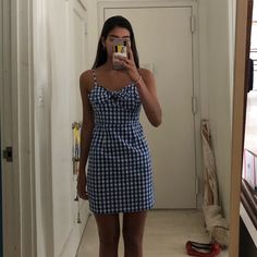 Never Worn, Perfect Condition Casual Striped Dress For Picnic, Chic Blue Mini Dress For Picnic, Checkered Dress, Group Halloween Costumes, Colorful Dresses, Halloween Costumes, Blue White, Color Blue, Blue And White