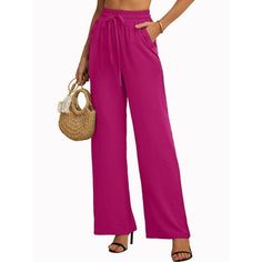 With a versatile design and a comfortable fit, these SHOWMALL palazzo pants offer both style and comfort. Upgrade your wardrobe with these must-have wide leg pants! Material: This high waisted wide leg pants use 100% Polyester, skin-friendly, breathable and super soft, providing comfort and allowing for free movement without pressure. Features: High waist wide leg pants. Comfy stretchy loose fit casual pants. Women palazzo pants with high waist, wide leg, side slant button down pockets, wide elastic wasitband. High waisted lightweight stylish pants with pockets, and the design for wide elastic waistband will keep you comfortable all-day. Occasions & Matching: Suitable for casual daily wear, homeware, night clubwear, party wear, outdoor, workout, holiday, festival, dance, etc. Meets your da Festival Dance, Womens Straight Leg Pants, Womens Palazzo Pants, Pants Comfy, Outdoor Workout, Drawstring Waist Pants, High Waisted Wide Leg Pants, Pants High Waisted, High Waist Wide Leg Pants