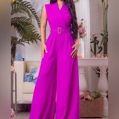 Palazzo Jumpsuit With Belt Palazzo Jumpsuit, Jumpsuit With Belt, Baby Pink, Pant Jumpsuit, Pants For Women, Jumpsuit, Womens Sizes, Pants, Pink