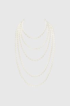 Exclusive Double Strand Long Necklace | Pearl White-2pcs | 5 Elegant Multi-strand Pearl Necklace For Evening, Classic Multi-strand Pearl Necklace For Party, Pearl White Long Pearl Necklace In Elegant Style, Elegant Pearl White Long Pearl Necklace, Elegant Pearl White Long Necklace, Elegant Long Pearl Chain Necklace For Party, Classic Long Necklace For Formal Occasions, Elegant Long Necklace For Formal Occasions, Elegant Pearl Backdrop Necklace For Formal Occasions