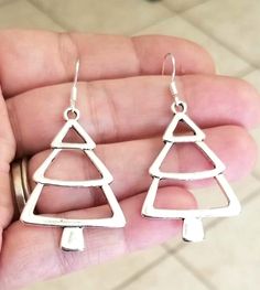 Tree Charms, Handwritten Gifts, Large Dangle Earrings, Christmas Tree Charm, Large Christmas Tree, Silver Christmas Tree, Orange City, Tree Earrings, Ultimate Christmas