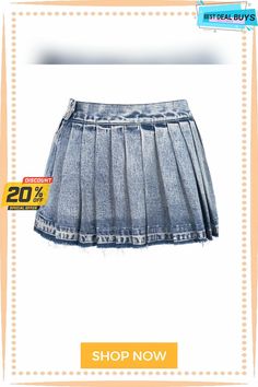 Women High Waist Pleated Denim Skirt Non-stretch Denim Skirt For Summer, Summer Non-stretch Denim Skirt, Summer Mid-rise Denim Blue Skirt, Non-stretch Mid-rise Summer Skirt, Trendy Non-stretch Skort, Trendy Non-stretch Pleated Mini Skirt, Trendy Non-stretch Skirted Skort, Non-stretch Mid-rise Mini Skirt For Spring, Non-stretch Mid-rise Skirt For Summer