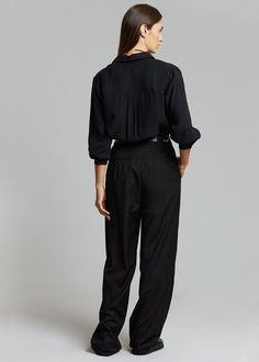 Gelso Pleated Trousers - Black Pants The Frankie Shop Suiting Fabric, The Frankie Shop, Frankie Shop, Pleated Trousers, Womens Bottoms, Full Length, Cool Outfits, Normcore, High Rise