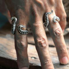 Tentacles Ring, Octopus Jewelry, Octopus Ring, Style Gothic, Biker Rings, Style Hip Hop, Nautical Style, Estilo Hip Hop, Cuff Rings