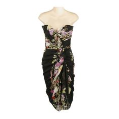 Nwt Badgley Mischka Women's Black Silk Blend Floral Ruffle Strapless Dress Size 8 Evening Strapless Dress With Sweetheart Neckline And Floral Print, Elegant Strapless Dress With Floral Print For Night Out, Elegant Floral Print Strapless Dress For Night Out, Elegant Strapless Floral Dress For Night Out, Chic Floral Print Cocktail Evening Dress, Chic Cocktail Evening Dress With Floral Print, Strapless Floral Print Evening Dress For Party, Elegant Strapless Floral Print Dress For Formal Occasions, Elegant Floral Print Strapless Dress For Formal Occasions