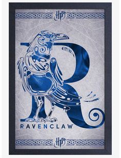 the raven claw playing card from harry potter's harry potters series, with blue ink