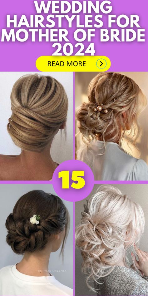 Elegant and Timeless: Wedding Hairstyles for the Mother of the Bride 2024 Wedding Hairstyles For Fine Short Hair, Wedding Hair Mom Of Groom, Hairstyles For Wedding Mother Of Bride, Wedding Updos For Mother Of The Groom, Hair For Wedding Mother Of Groom, Bridal Hair For Older Brides, Short Hair Bride Updo, Mother Of The Bride Low Bun, Bridal Hairdo For Round Face