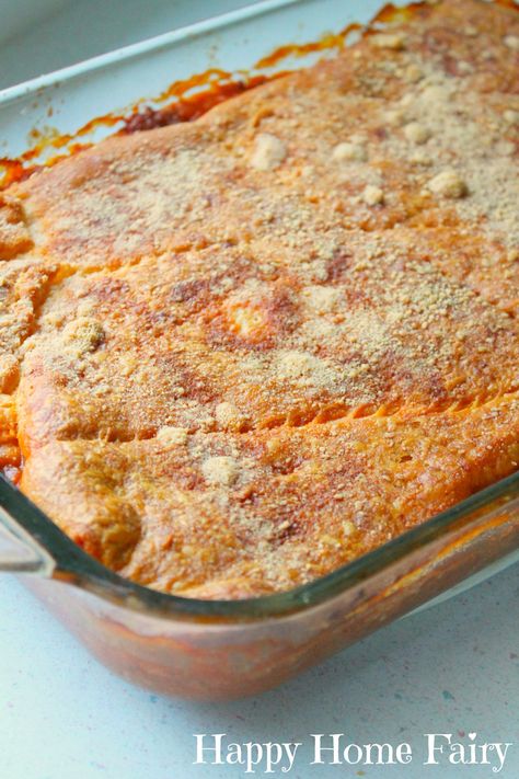 Crescent Dough Sheet Recipes, Crescent Casserole, Crescent Roll Bake, Crescent Roll Casserole, Crescent Bake, Italian Casserole, Crescent Dough Sheet, Hamburger Casseroles Recipes, Happy Home Fairy