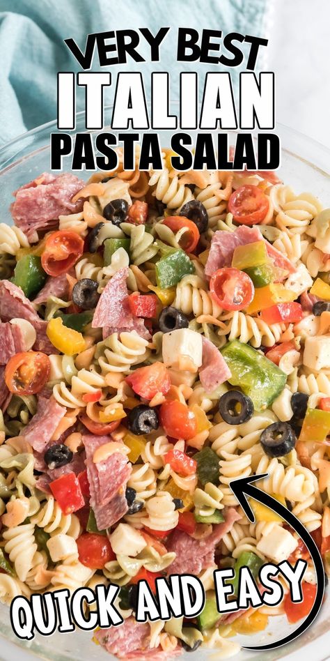 Pasta Salad Recipes are always a huge hit at BBQ's, potlucks, picnics, and anywhere else that you need a good pasta salad recipe to feed a crowd. Pasta Salad With Salad Supreme Seasoning, Suddenly Pasta Salad, Best Italian Pasta Salad, Best Italian Pasta, Potato Recipes Crockpot, Good Pasta, Suddenly Salad, Summer Pasta Salad Recipes, Italian Pasta Salad