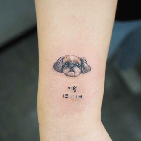 Yammy's lovely pets | iNKPPL Puppy Tattoo, Small Dog Tattoos, Perro Shih Tzu, Cute Simple Tattoos, Tattoos For Dog Lovers, Pawprint Tattoo, Paw Tattoo, Cute Tiny Tattoos, 강아지 그림