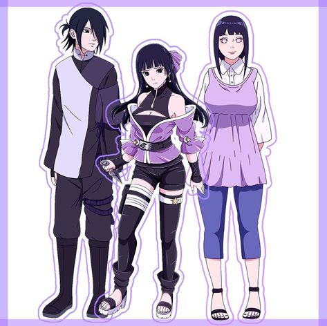 Original by @sxkunata and @bbookuwatobi Sasuhina Family, Character Redesign, Naruto Ships, Naruto Ship, Cartoons Love, Hinata Hyuga, Anime Oc, Sasuke Uchiha, Ship Art