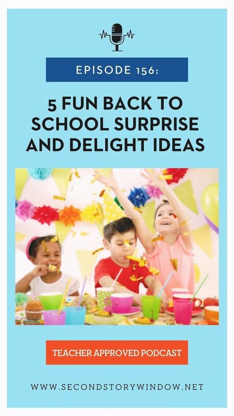 Fun back to school surprise and delights for the return to school! On this episode of the Teacher Approved podcast, we’re sharing our five easy back-to-school surprise-and-delight ideas that you can use in your classroom this school year. We’ve come up with five ways to incorporate back-to-school surprise and delight at the beginning of the school year while also providing you with examples you can easily implement in your classroom. Teacher And Student Relationship, First Week Of School Ideas, School Lesson Plans, Teaching Second Grade, Teaching Third Grade, Third Grade Classroom, Teacher Planning, 4th Grade Classroom, 3rd Grade Classroom