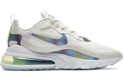 Nike Air Max 270 React Bubble Pack CT5064-100 Vapour Max Nike, Air Jordans Women, Bubble Pack, Nike Sacai, Air Max 90 Premium, Low Air Jordan 1, Nike Air Max 270 React, Air Max 270 React, 270 React