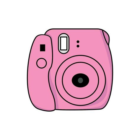 Instax Camera Drawing, Polaroid Camera Doodle, Polaroid Camera Illustration, Polaroid Camera Drawing, Camera Vector Illustration, Camera Vector, Camera Cartoon, Camera Drawing, Cute Camera