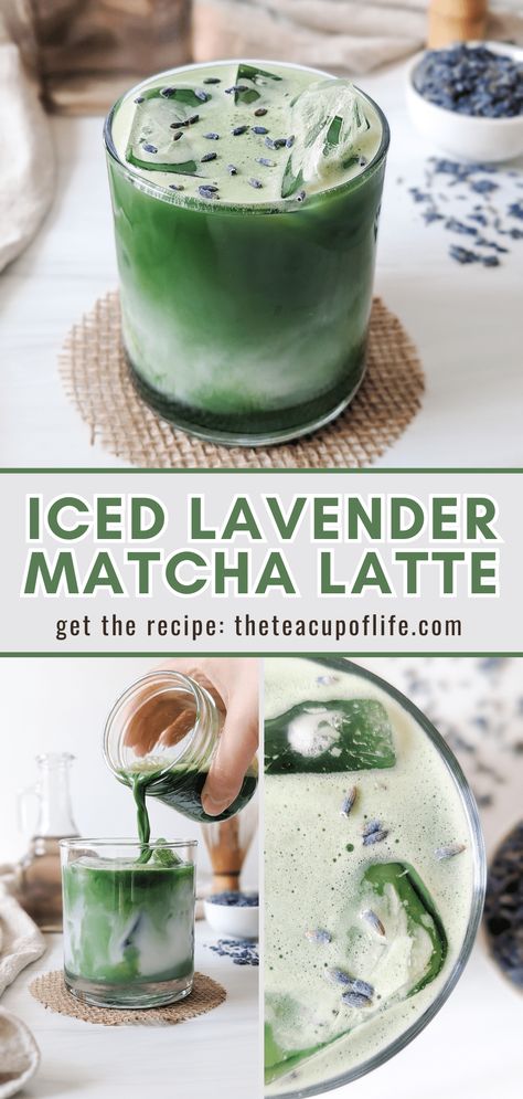 Lavender Matcha Latte, Energizing Tea, Lavender Matcha, Lavender Drink, Matcha Drink Recipes, Matcha Latte Recipe, Lavender Recipes, Lavender Syrup, Matcha Drink