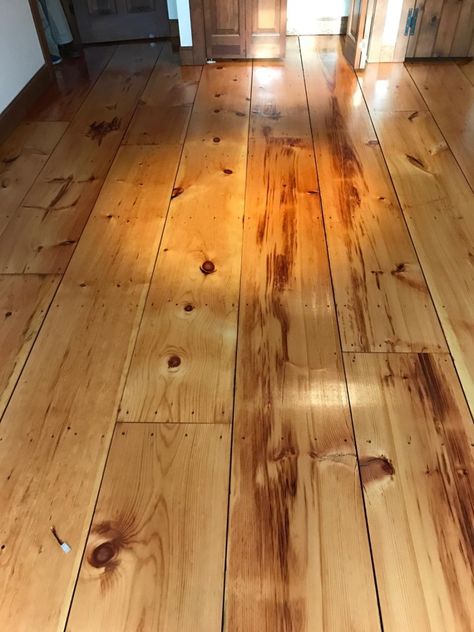 White Pine Floors, Cabin Floors, Plank Flooring Diy, Wood Floor Colors, Wood Floor Finishes, Wide Plank Hardwood Floors, Pine Wood Flooring, Pine Flooring, Rustic Wood Floors