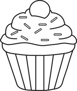 cupcake clipart Cupcake Outline, Cupcake Template, ميدالية مفاتيح, Cupcake Coloring Pages, Cupcake Clipart, Bahasa Jepun, Cupcake Drawing, Birthday Calendar, Clipart Black And White