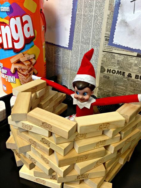 God is a strong tower and those who run i to it will be saved Elf On The Shelf Jenga, Elf On The Shelf Hotel Room Ideas, Elf 2024, Elf Classroom, Elf Ideas Easy, Elf Shelf, Elf Magic, Awesome Elf On The Shelf Ideas, Elf Activities