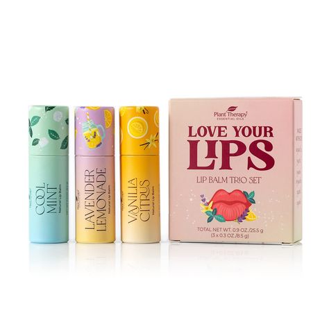 PRICES MAY VARY. NATURAL LIP BALM: These fun and refreshing lip balm contains completely natural & refreshing flavors including: Lavender Lemonade, Vanilla Citrus, & Cool Mint in a nourishing base of Meadowfoam Oil, Beeswax, Shea Butter, and Vitamin E. EASY TO USE: The nourishing ingredients ensure that this lip balm is conditioning, moisturizing, and rich in antioxidants. Use as often as needed. Push up from the bottom of the eco-friendly cardboard tube and recycle once you've finished the lip Lip Balm Packaging, Live With Less, Plant Therapy Essential Oils, Lavender Lemonade, Plant Therapy, Natural Lip Balm, Natural Scents, Maquillaje Natural, Soft Lips