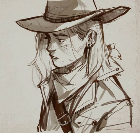 Howdyy 🍃 This lady have been playing Red Dead Redemption 2 and felt the urge to draw Louise as a cowboy, can you blame me. Have you guys… Rdr2 Drawings, Lesly Oh, Cowboy Character Design, Cowboy Draw, Red Dead Redemption Art, Cartoon Kunst, Read Dead, Cowboy Art, Red Dead