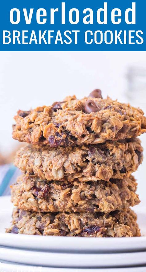 Protein Oatmeal Breakfast Cookies, Healthy Breakfast Cookies Protein, No Egg High Protein Breakfast, High Protein Breakfast No Eggs, Lite Desserts, Peanut Butter Breakfast Cookies, Protein Breakfast Cookies, Peanut Butter And Chocolate Chips, Oats Peanut Butter