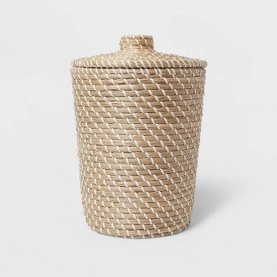 Solid Bathroom Wastebasket Tan - Opalhouse™ : Target Hydrangea Wallpaper, Bathroom Waste Basket, Trash Disposal, Bathroom Trash Can, Room Redesign, Bag Insert, Shower Curtain Rods, Boho Modern, Plastic Bins