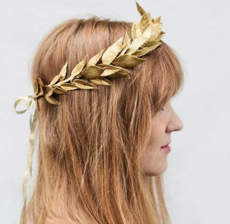 Laurel Wreath Crown, Roman Hair, Gold Leaf Crown, Gold Leaf Headband, Laurel Crown, Toga Costume, Leaf Headband, Leaf Headpiece, Hair Garland