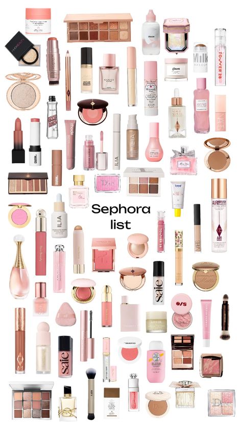 Sephora list 🎀💅🏻 Make Up Sephora Beauty Products, Sephora Brand Makeup, Makeup At Sephora, Best Things To Get From Sephora, Good Sephora Products, New Sephora Products, Sephora Products Aesthetic, Sephora Products Skincare, Sephora Makeup Aesthetic