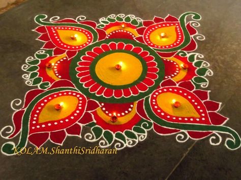 Square rangoli colours Easy Rangoli Designs Square, Diwali Rangoli Aesthetic, 3d Rangoli Designs, Rangoli Designs For Diwali Latest, Big Rangoli Designs Creativity, Beautiful Rangoli Designs Latest, Square Rangoli, Rangoli Images, Ganpati Rangoli