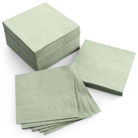 PRICES MAY VARY. Rich in Quantity: you will receive 100 pieces of sage green paper napkins with 3 layers, enough quantity to meet your needs and replacements, and you can also share some with your friends and family members 3 Layer Design: these disposable napkins are designed with 3 layers, the folded size of this napkin measures approx. 12.5 x 12.5 cm/ 5 x 5 inches, and the unfolded size is approx. 25 x 25 cm/ 10 x 10 inches, thick and large enough for you to wipe your mouth or hands Reliable Disposable Napkins Wedding, Sage Green Wedding Theme, Sage Green Baby Shower, Gold Table Setting, Paper Napkins Wedding, Paper Hand Towels, Green Napkins, Linen Dinner Napkins, Green Themed Wedding