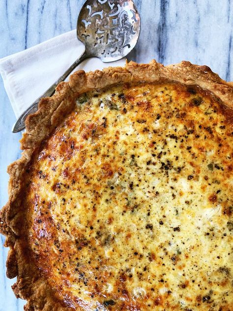 Salmon Quiche Recipes Easy, Salmon Pie, Poached Salmon, Pastry Crust, Parmesan Crusted, Vegetable Seasoning, Fresh Corn, Saute Onions, Culinary Skills