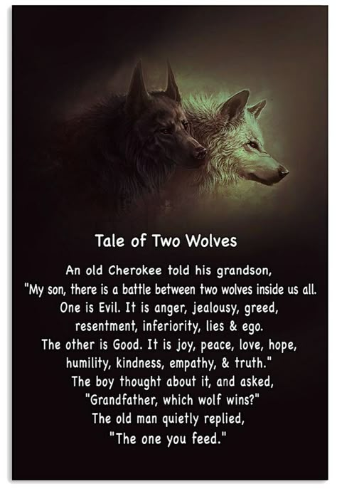 Two Wolves Quote, Wolf Poem, Two Wolves Tattoo, Positive Intelligence, Tale Of Two Wolves, Wolves Tattoo, The One You Feed, Lone Wolf Quotes, Two Wolves