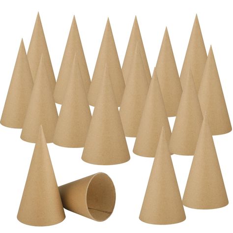 PRICES MAY VARY. What's Included: the package includes 25 pieces of paper cones, which are suitable for party decorations, art class projects, or as crafting supplies at home; The open bottom design gives you the option to explore the various production possibilities of your project Appropriate Size: these paper mache cones are about 5.9 x 2.75 inches in size, you can find this size to be nice for a myriad of projects, due to its proper size, the finished crafts fit well in various settings Stur Ornament Cone Tree, Tree Decorations Diy, Paper Mache Cone, Diy Art Crafts, Diy Tree Decor, Holiday Gnomes, Cardboard Craft, Paper Cones, Handmade Projects