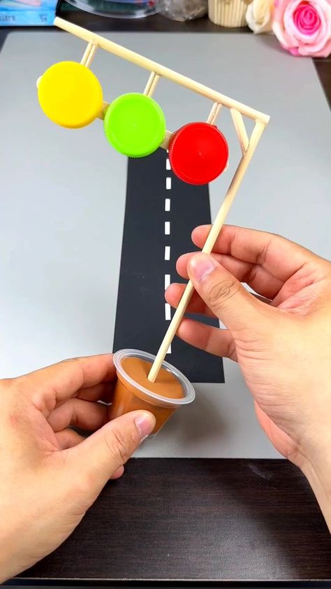 Let's make a traffic light in a few simple steps, and teach children how to identify traffic lights! #parentchild #handmade #handmadediy #kindergarten #handmade #educational #toys paper craft ideas | paper craft ideas | paper craft ideas · Original audio Traffic Light Activity For Kids, Traffic Light Crafts For Kids, Traffic Light Craft, Craft Ideas Paper, Stitch Family, Cross Stitch Family, Light Activities, Kindergarten Learning Activities, Paper Craft Ideas