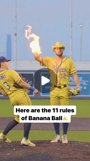 1.1M views · 126K likes | Savannah Bananas on Instagram: "Here are the eleven rules of Banana Ball. Which one is your favorite?🍌 • • • #bananaball #savannahbananas #baseball #reels #thepartyanimals #baseballlife" The Bananas Baseball, Savanna Bananas Baseball, Savana Banana Baseball, Savannah Bananas Baseball Outfit, The Savannah Bananas, Savanna Banana Baseball, Savanah Banana Baseball, Savannah Bananas Baseball, Bananas Baseball