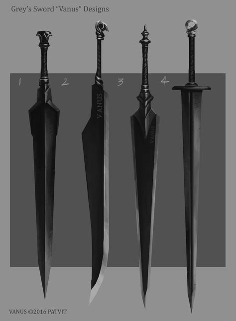 Black Swords Fantasy, Fantasy Greatsword Design, D&d Swords, Black Greatsword, Drawings Of Swords, Greatsword Dnd, Anime Greatsword, Greatsword Concept Art, Big Swords Fantasy