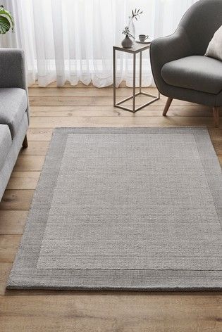 Darcy Wool Rug Interior Design Lounge, Next Rugs, Neutral Rug Living Room, Grey Couch Living Room, Light Grey Rug, Extra Large Rugs, Pebble Grey, Grey Carpet, Carpet Design