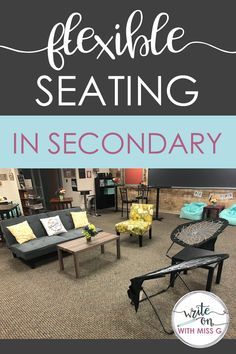 Flexible Seating In High School, Comfortable Classroom Seating, Flexible Seating For High School, Middle School Flexible Seating Ideas, High School Seating Arrangements, Cool High School Classrooms, Classroom Murals High School, High School Classroom Decor Ideas, Flex Seating Classroom