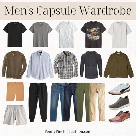 Men Italy Outfit Fall, Mens Time Capsule Wardrobe, Men’s Wardrobe Capsule, Staple Wardrobe Pieces Men, Men’s Spring Capsule Wardrobe, Mens Capsule Wardrobe Summer Travel, Outfits For Men In Their 30s, Men's Fashion Capsule Wardrobe, Summer Capsule Wardrobe Men