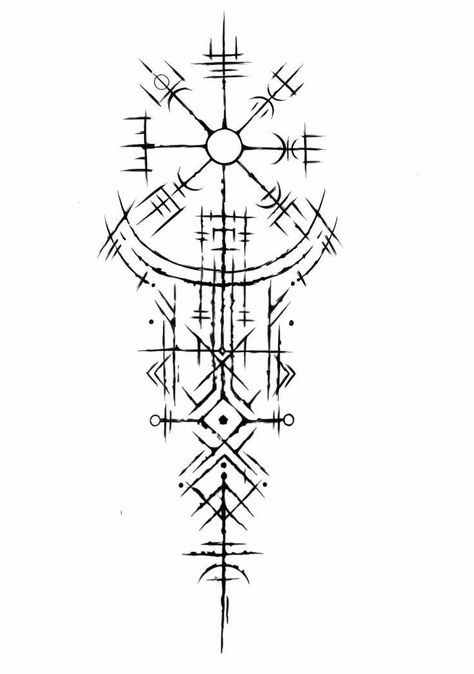 Rune Tattoos, Viking Compass Tattoo, Viking Rune Tattoo, Simbolos Tattoo, Viking Tattoo Symbol, Viking Tattoo Sleeve, Monster Tattoo, Vikings Tattoo, Rune Tattoo