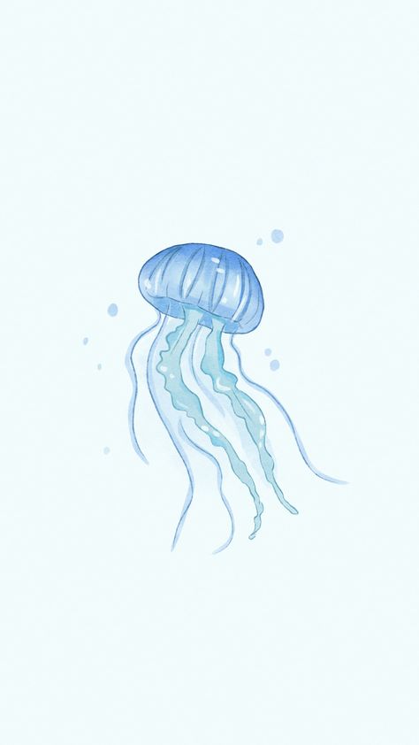 Cute Summer Phone Wallpapers, Cute Jellyfish Wallpaper, Wallpaper Backgrounds Home Screen, Phone Backgrounds Ideas, Blue Ocean Wallpaper, Jellyfish Background, Wallpaper Profile Picture, Blue Phone Wallpaper, Wallpaper Backgrounds Blue