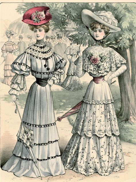 1904 Fashion, 1900’s Fashion, Edwardian Fashion Plates, 1900 Fashion, Mode Prints, 1890s Fashion, 1900s Fashion, Fashion Content, Edwardian Dress