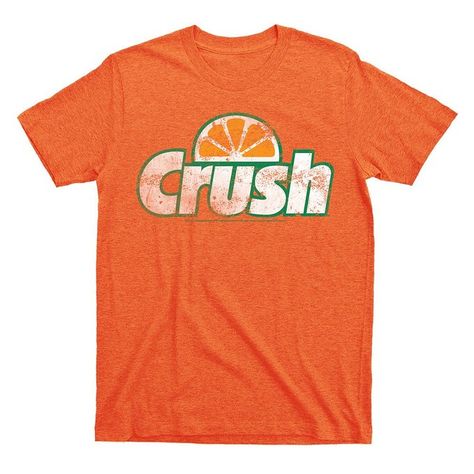 Orange Crush Vintage Licensed T-Shirt | Poly Cotton Blend | Classic Look - large Crush Logo, Soda Logo, Orange Crush Soda, Crush Soda, Orange Tees, Mens Fade, Casual Night Out, Orange T Shirts, Orange Top